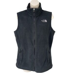 The North Face Women Fleece Vest Gorpcore Outdoor Travel Zip Pocket Size M Black